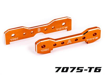 Traxxas - TRX9629T - Tie bars, front, 7075-T6 aluminum (orange-anodized) (fits Sledge®)