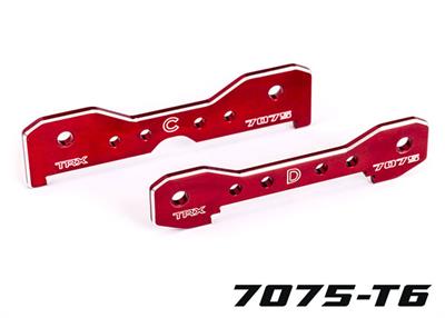 Traxxas - TRX9630R - Tie bars, rear, 7075-T6 aluminum (red-anodized) (fits Sledge®