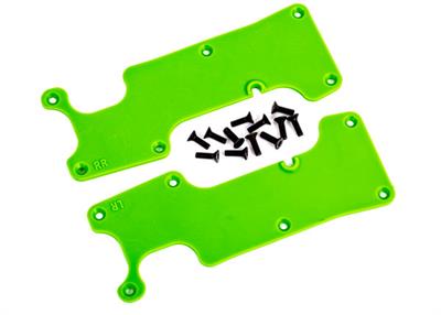 Traxxas - TRX9634G - Suspension arm covers, green, rear (left and right)/ 2.5x8 CCS (12)