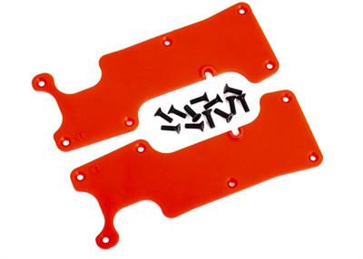 Traxxas - TRX9634R - Suspension arm covers, red, rear (left and right)/ 2.5x8 CCS (12)