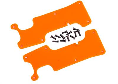 Traxxas - TRX9634T - Suspension arm covers, orange, rear (left and right)/ 2.5x8 CCS (12)