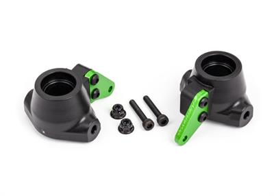 Traxxas - TRX9637G - Steering blocks, left & right/ steering block arms (aluminum, green-anodized) (2)/ 3x18mm CS (2)/ M3x0.5mm NL (2)