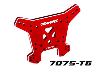 Traxxas - TRX9638R - Shock tower, rear, 7075-T6 aluminum (red-anodized) (fits Sledge®)