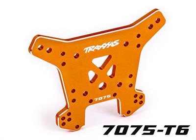 Traxxas - TRX9638T - Shock tower, rear, 7075-T6 aluminum (orange-anodized) (fits Sledge®)