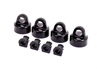 Traxxas - TRX9664A - Shock caps, aluminum (black-anodized), GT-Maxx® shocks (4)/ spacers (4) (for Sledge®)