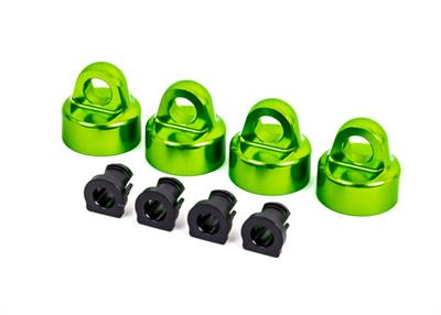 Traxxas - TRX9664G - Shock caps, aluminum (green-anodized), GT-Maxx® shocks (4)/ spacers (4) (for Sledge®)