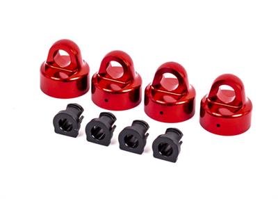 Traxxas - TRX9664R - Shock caps, aluminum (red-anodized), GT-Maxx® shocks (4)/ spacers (4) (for Sledge®)