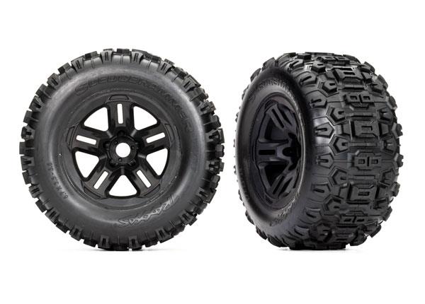 Sledgehammer® dæk limet på 3,8" fælge med 17mm hex - 2 stk