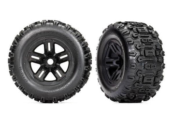 Sledgehammer® dæk limet på 3,8" fælge med 17mm hex - 2 stk
