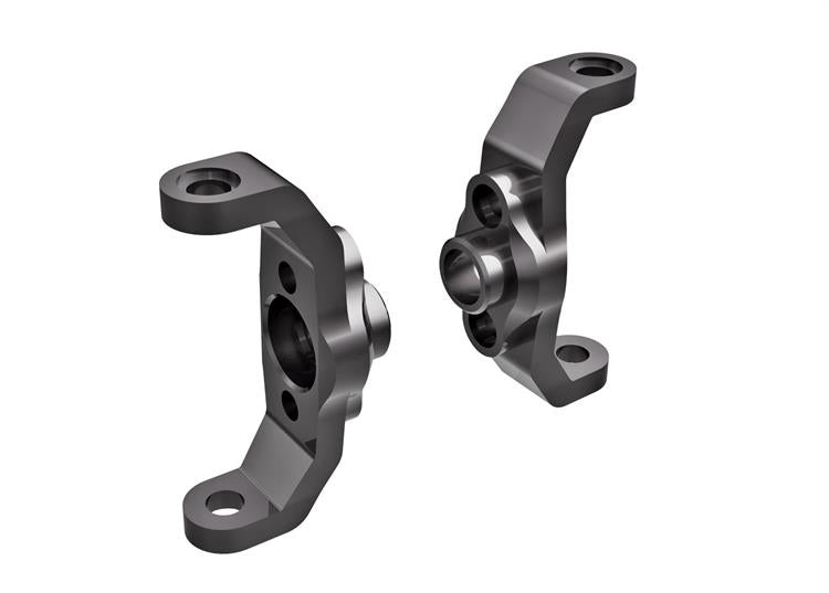 Traxxas - TRX9733-GRAY - Caster blocks, 6061-T6 aluminum (dark titanium-anodized) (left & right)