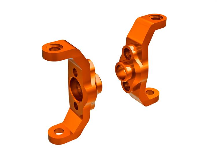 Traxxas - TRX9733-ORNG - Caster blocks, 6061-T6 aluminum (orange-anodized) (left & right)