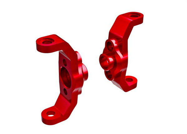 Traxxas - TRX9733-RED - Caster blocks, 6061-T6 aluminum (red-anodized) (left & right)