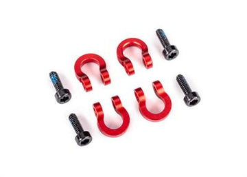 Bumper D-rings, front or rear, 6061-T6 aluminum (red-anodized) (4)/ 1.6x5mm CS (with threadlock) (4) (fits #9734X or 9735X alumi