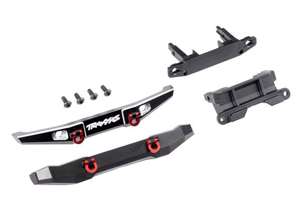 Traxxas - TRX9735X - Bumper, front (1), rear (1), 6061-T6 aluminum (black-anodized) (assembled with D-rings)/ bumper mounts (front & rear)/ 2.5x6mm B