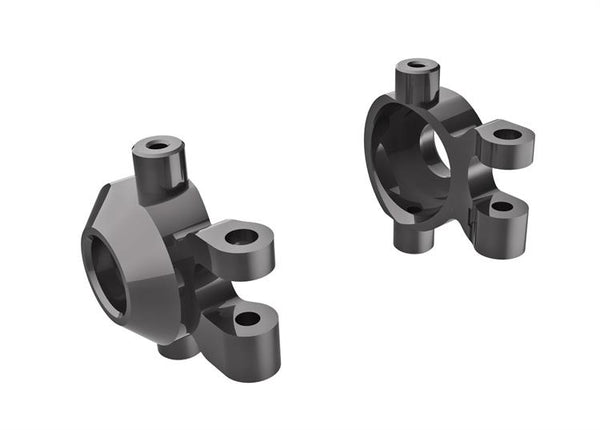 Traxxas - TRX9737-GRAY - Steering blocks, 6061-T6 aluminum (dark titanium-anodized) (left & right)/ 2.5x12mm BCS (with threadlock) (2)/ 2x6mm SS (wit