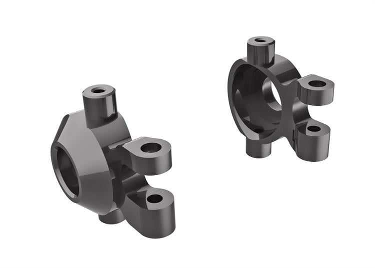 Steering blocks, 6061-T6 aluminum (dark titanium-anodized) (left & right)/ 2.5x12mm BCS (with threadlock) (2)/ 2x6mm SS (wit