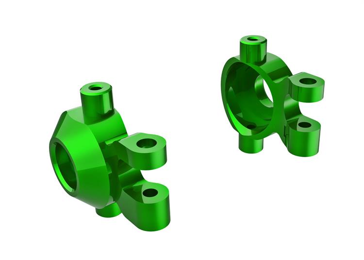 Traxxas - TRX9737-GRN - Steering blocks, 6061-T6 aluminum (green-anodized) (left & right)/ 2.5x12mm BCS (with threadlock) (2)/ 2x6mm SS (with threadl