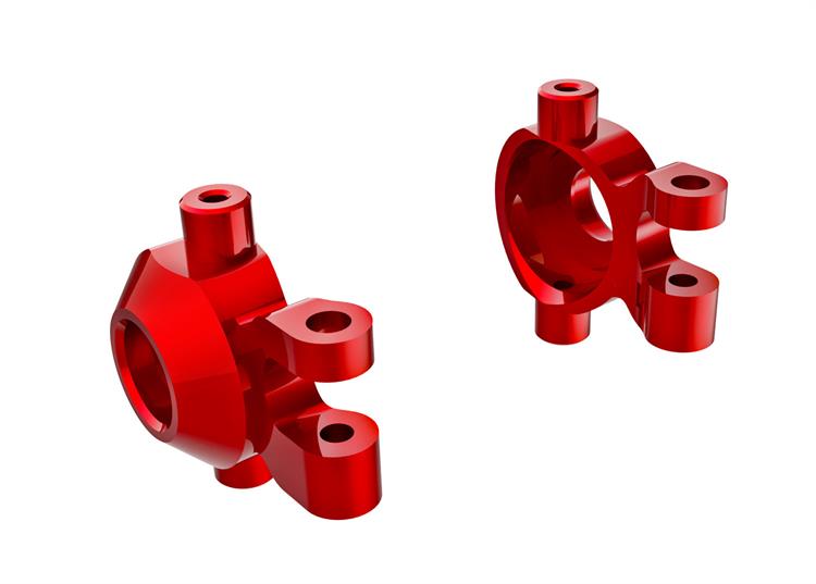 Steering blocks, 6061-T6 aluminum (red-anodized) (left & right)/ 2.5x12mm BCS (with threadlock) (2)/ 2x6mm SS (with threadloc