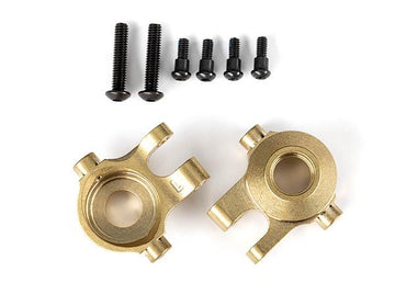 Traxxas - TRX9737 - Steering blocks, brass (7 grams each) (left & right)/ 2.5x12mm BCS (with threadlock) (2)/ 2x6mm SS (with threadlock) (4)