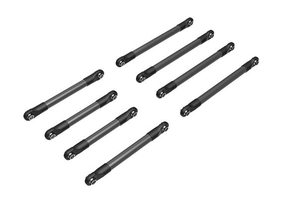 Traxxas - TRX9749-GRAY - Suspension link set, 6061-T6 aluminum (dark titanium-anodized) (includes 5x53mm front lower links (2), 5x46mm front upper li