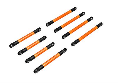 Traxxas - TRX9749-ORNG - Suspension link set, 6061-T6 aluminum (orange-anodized) (includes 5x53mm front lower links (2), 5x46mm front upper links (2)