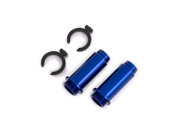 Traxxas - TRX9763-BLUE - Body, GTM shock, 6061-T6 aluminum (blue-anodized) (includes spring pre-load spacers) (2)