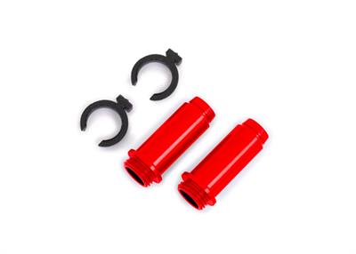 Traxxas - TRX9763-RED - Body, GTM shock, 6061-T6 aluminum (red-anodized) (includes spring pre-load spacers) (2)