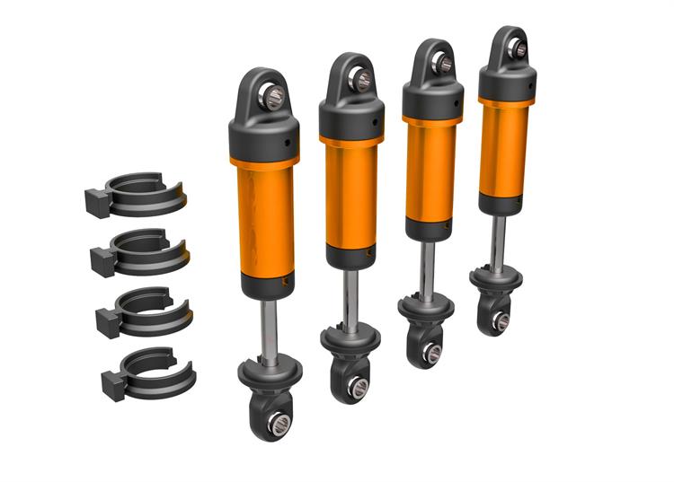 Traxxas - TRX9764-ORNG - Shocks, GTM, 6061-T6 aluminum (orange-anodized) (fully assembled w/o springs) (4)