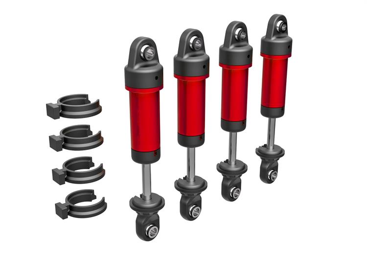 Traxxas - TRX9764-RED - Shocks, GTM, 6061-T6 aluminum (red-anodized) (fully assembled w/o springs) (4)