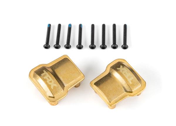 Traxxas - TRX9787 - Axle cover, brass (8 grams each) (2)/ 1.6x12mm CS (with threadlock) (8)