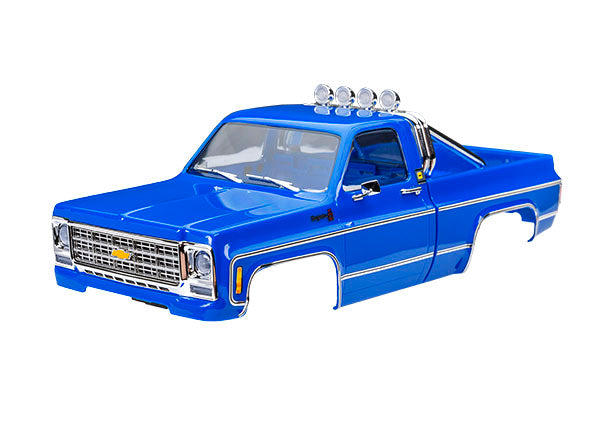 Traxxas - TRX9811-BLUE - Body, Chevrolet K10 Truck (1979), complete, blue (includes grille, side mirrors, door handles, roll bar, windshield wipers,