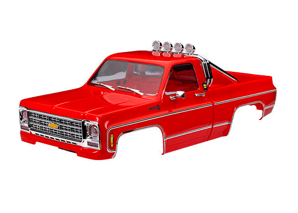 Traxxas - TRX9811-RED - Body, Chevrolet K10 Truck (1979), complete, red (includes grille, side mirrors, door handles, roll bar, windshield wipers, &