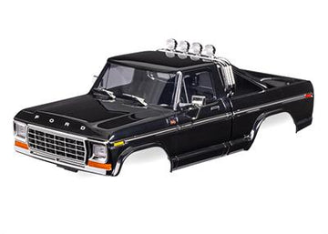 Traxxas - TRX9812-BLK - Body, Ford F-150 Truck (1979), complete, black (includes grille, side mirrors, door handles, roll bar, windshield wipers, sid