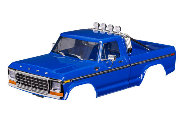 Traxxas - TRX9812-BLUE - Body, Ford F-150 Truck (1979), complete, blue (includes grille, side mirrors, door handles, roll bar, windshield wipers, sid