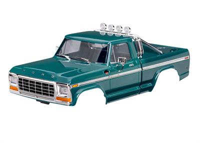 Traxxas - TRX9812-GRN - Body, Ford F-150 Truck (1979), complete, green (includes grille, side mirrors, door handles, roll bar, windshield wipers, sid