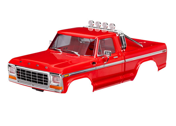 Traxxas - TRX9812-RED - Body, Ford F-150 Truck (1979), complete, red (includes grille, side mirrors, door handles, roll bar, windshield wipers, side