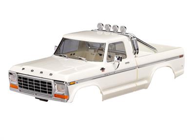 Traxxas - TRX9812-WHT - Body, Ford F-150 Truck (1979), complete, white (includes grille, side mirrors, door handles, roll bar, windshield wipers, sid