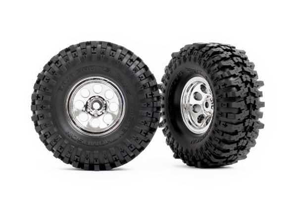 Traxxas - TRX9873 - Tires & wheels, assembled (chrome 1.0" wheels, Mickey Thompson® Baja Pro™ Xs 2.4x1.0" tires) (2)