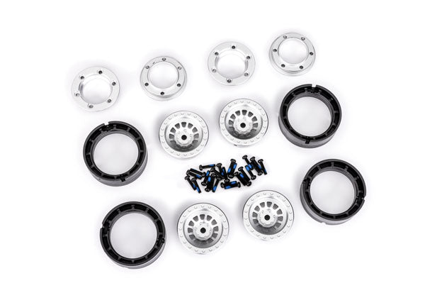 Traxxas - TRX9881SLVR - Wheels, 1.0”, 6061-T6 aluminum (silver-anodized) (4)/ 2x8mm BCS (24)