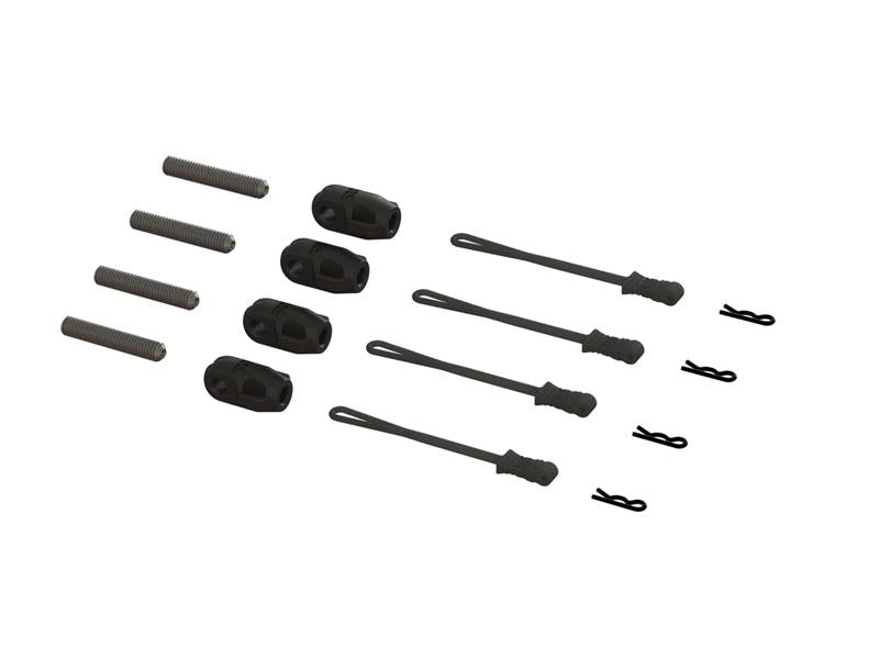 Arrma - ARA320477 - BRACE ROD ENDS W/PINS AND RETAINERS (4PCS)