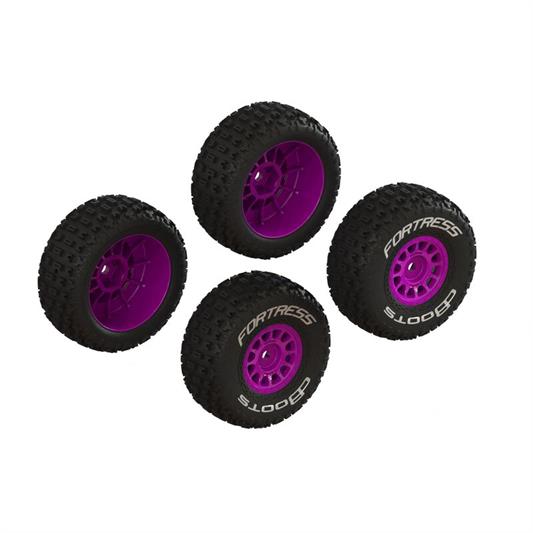 Arrma - ARA-1570 - dBoots &#039;FORTRESS&#039; Glued Tire Set Purple (2 Pairs)