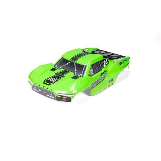 Arrma - ARA-1584 - 1/10 Clipless Painted Trimmed Body Set with Decals Green: FURY 2WD