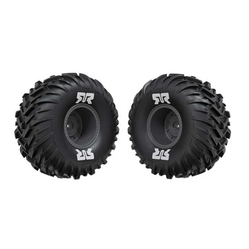 dBoots Cut Chevron MT Tire Set Glued Gun metal