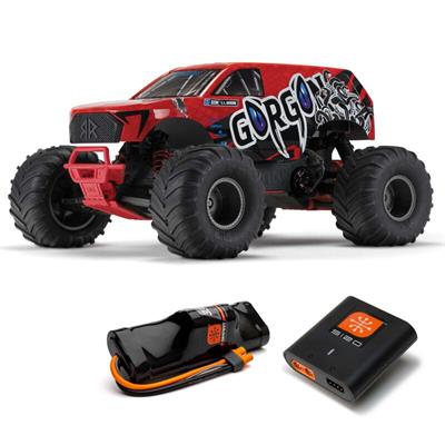 Arrma - ARA3230ST2 - 1/10 GORGON 4X2 MEGA 550 Brushed Monster Truck RTR with Battery & Charger Red