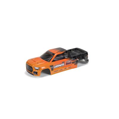 Arrma - ARA402343 - 1/10 GRANITE 4X2 Painted Decaled Trimmed Body Orange/Black