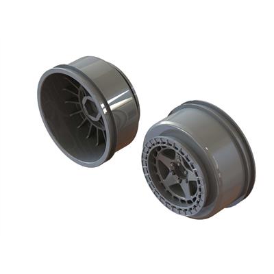 Arrma - ARA510126 - SC 2.2 3.0 Wheel 14mm Hex Gun Metal (2)