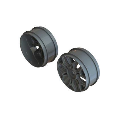 Arrma - ARA510127 - 1/8 Buggy Wheel 17mm Hex Gun Metal (2)