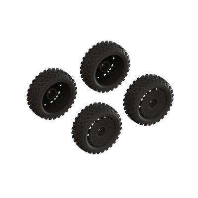 Arrma - ARA550114 - dBoots &#039;2-HO&#039; Tire Set Glued (Black) (2 Pairs)