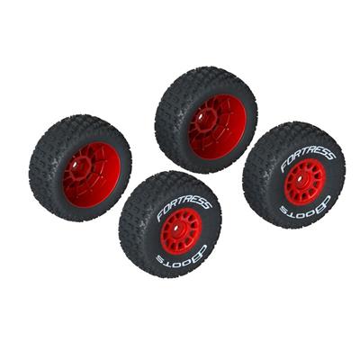 Arrma - ARA550116 - dBoots &#039;FORTRESS&#039; Tire Set Glued Red (2 Pairs)