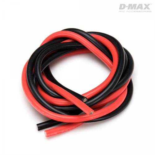 D-Max - B9237 - 10AWG Silicone Ledning - Rød og Sort - 1mtr